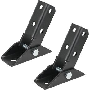 2Pcs Adjustable Brace Fitting, Fit for 1/2" Bolt in 1-5/8" Strut Channel 180 Degree Turn Joint Connector Bracket,Solar Panel Bracket Base, Black