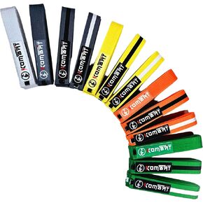 KOMBAT USA Premium Quality Kids Brazilian Jiu Jitsu Belts, Martial Arts BJJ Belts for Boys & Girls with BJJ Ranking Stripes