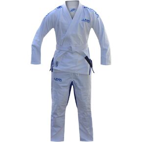 JJMA Brazilian Jiu Jitsu Gi – Ultra Light Pearl Weave – Machine Washable - Black & White BJJ Gi With Free White Belt