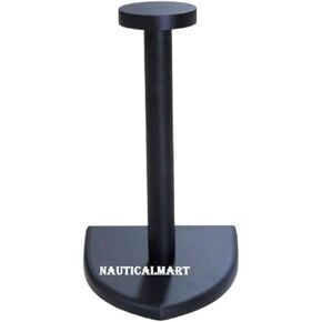 NauticalMart Helmet Stand Wooden Black Display Stand - Medieval Armor Helmet