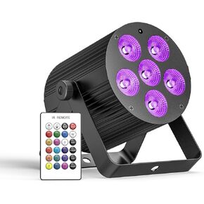 Rechargeable Stage Lights, 60W RGBWA+UV LED Par Lights, Battery Powered Par Can Lights with 5500mAh, Remote DMX Sound Activated Uplights for Events, Party, Wedding, Concert, Dance - 1Pc