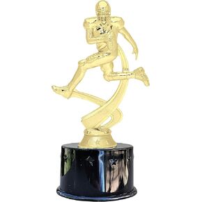 Express Medals Football Award Trophy Party Favor Gift Prize Including 4 Gold Color Decals to Custom Personalize The Black Round Base