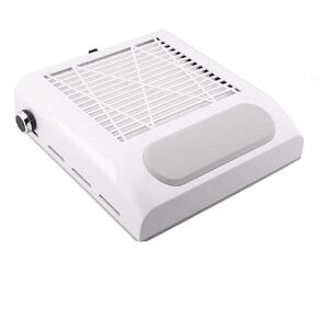 New Nail Vacuum Cleaner, Adjustable Speed 80W with Filter Reusable Filter, Hand Pad Desktop Nail Vacuum Cleaner, Electric Vacuum Low Noise (White)