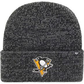 Pittsburgh Penguins Black Cuff Brain Freeze Beanie Hat - NHL Cuffed Winter Knit Toque Cap
