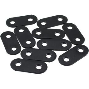 10PCS 36x16mm Black Straight Flat Brace Stainless Steel Sturdy Braces Flat Metal Brace Hardware Furniture Table Leg Fixing Connector for Wood and Furniture