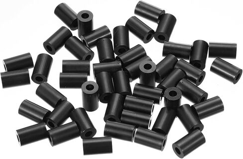PATIKIL M3 Black ABS ID 3.2mm,OD 7mm,Length 19mm, Nylon Round Spacer Washers, 120Pcs Plastic Standoff Rubber Nut Unthreaded for M3 Screws Electrical Outlet Switch Receptacle in Saudi Arabia