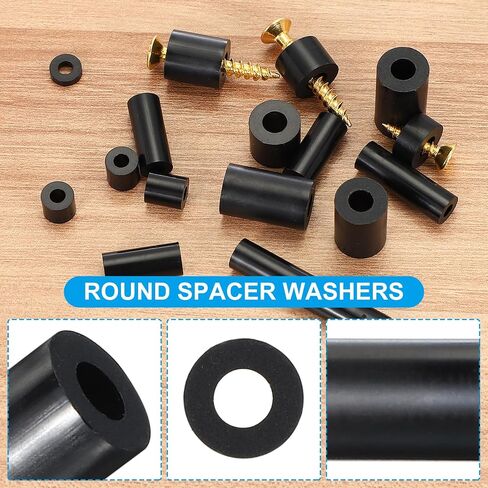 PATIKIL M3 Black ABS ID 3.2mm,OD 7mm,Length 19mm, Nylon Round Spacer Washers, 120Pcs Plastic Standoff Rubber Nut Unthreaded for M3 Screws Electrical Outlet Switch Receptacle in Saudi Arabia