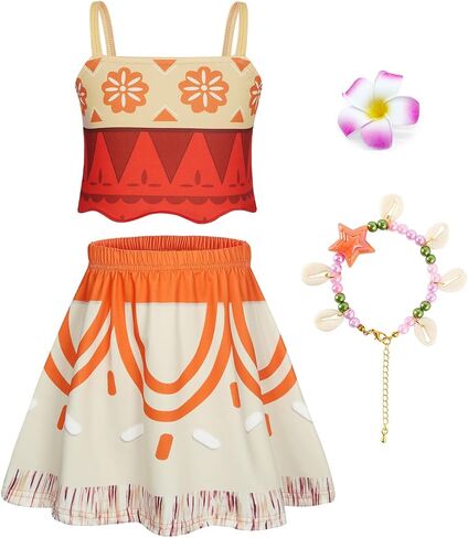فستان WonderBabe Girls Adventure Outfit للأطفال بأكمام مكشكشة من الدانتيل وأعياد الميلاد وأعياد الميلاد والكريسماس in Kuwait