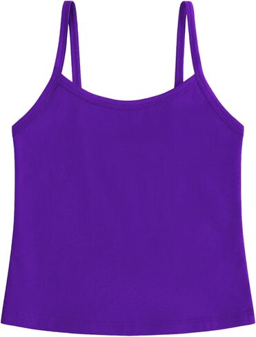 QBK 2T-12Years Girls Camisole Tank Tops Cotton Tagless Cami Sleveless Spaghetti undershirts for Gymnastics Dancewear in Kuwait