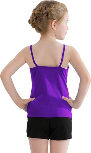 QBK 2T-12Years Girls Camisole Tank Tops Cotton Tagless Cami Sleveless Spaghetti undershirts for Gymnastics Dancewear in Kuwait