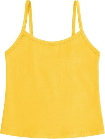 QBK 2T-12Years Girls Camisole Tank Tops Cotton Tagless Cami Sleveless Spaghetti undershirts for Gymnastics Dancewear in Kuwait