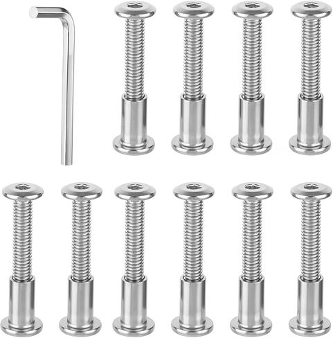 21 قطعة M6x35mm عرافة محرك المقبس غطاء البراغي الفضة استبدال مسامير الحزام مع ألين وجع الأثاث موصل البراغي برميل المكسرات مجموعة متنوعة للأثاث السرير خزانة خزانة حقائب جلدية حزام in Kuwait