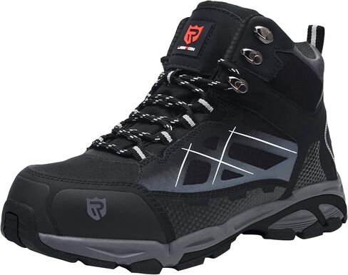 LARNMERN Steel Toe Boots Men Work Sneakers Welding Boots Lace Up Safety Toe Shoes Lightweight Oxford Construction Industrial Boots(9 Men, Black) in Saudi Arabia