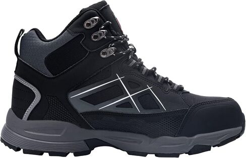 LARNMERN Steel Toe Boots Men Work Sneakers Welding Boots Lace Up Safety Toe Shoes Lightweight Oxford Construction Industrial Boots(9 Men, Black) in Saudi Arabia