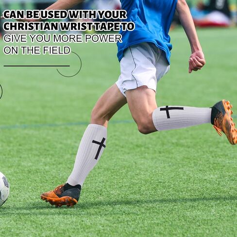 JaGely زوجان من جوارب كرة القدم ذات قبضة متقاطعة مع قبضة مانعة للانزلاق من الكتاب المقدس للرجال المسيحيين والنساء وكرة القدم وكرة السلة in Kuwait