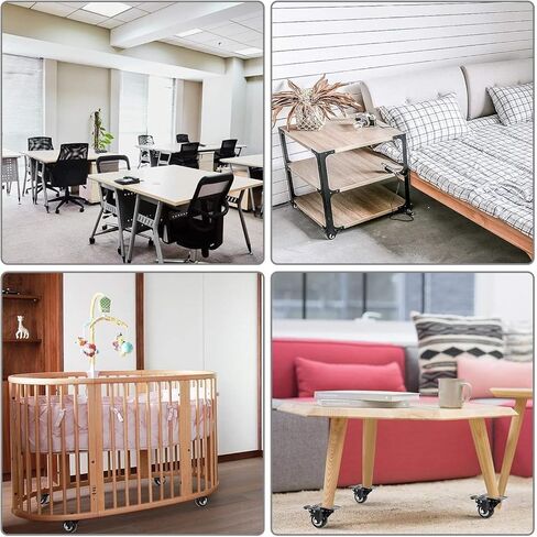 مجموعة من 4 عجلات STEM عجلات دوارة الدوران 2 "مع الفرامل عجلات الأثاث شاقا لا توجد عجلة ضوضاء لأثاث Workbench DIY عربات DIY in Kuwait