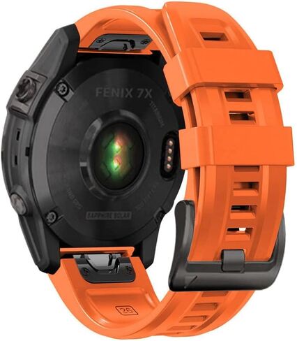 QuickFit 0.9 inch (22 mm) Band Replacement for Garmin Fenix 7 Pro Solar/Approach S70 47mm/Forerunner 965 Strap Silicone Strap Soft Waterproof Replacement Band for Garmin in Saudi Arabia