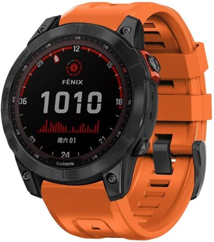 QuickFit 0.9 inch (22 mm) Band Replacement for Garmin Fenix 7 Pro Solar/Approach S70 47mm/Forerunner 965 Strap Silicone Strap Soft Waterproof Replacement Band for Garmin in Saudi Arabia