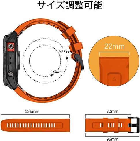 QuickFit 0.9 inch (22 mm) Band Replacement for Garmin Fenix 7 Pro Solar/Approach S70 47mm/Forerunner 965 Strap Silicone Strap Soft Waterproof Replacement Band for Garmin in Saudi Arabia
