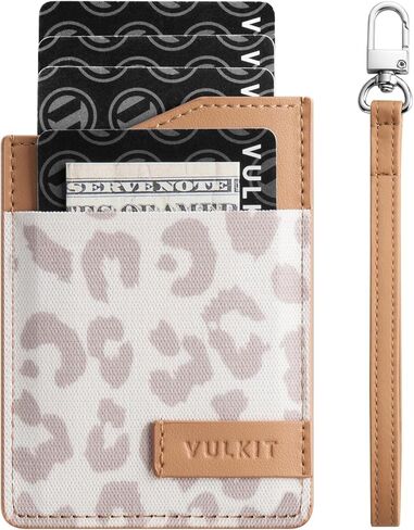 VULKIT Small Wallet for Women with Wrist Strap, RFID Leather Credit Card Holder Slim Wristlet Keychain with Wallet, Mini Thin Wallet for Women in Kuwait
