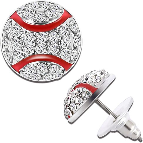 Premium Sparkle Baseball/Softball Encling Stud for Women ، هدايا مثالية لأمي البيسبول ، Gameday ، الحفلات ، مشجعي الرياضة ، مع مربع هدايا لطيف مع "أمي إنه أفضل من لك" in Kuwait