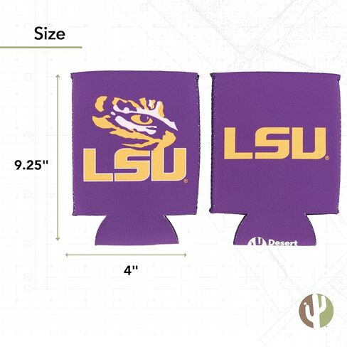 Desert Cactus Louisiana State University Can Insulator LSU Beverage Cooler 2 Pack Foam Beverage Holder Tigers Geaux (2 Pack Can) in Saudi Arabia