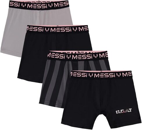 Messi Boys' 4-Pack of Boxer Briefs, Kids Underwear with Stretch Material & Elastic Waist, Blue in Saudi Arabia