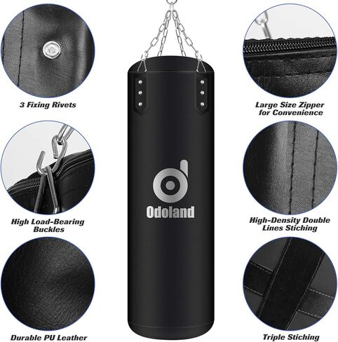 أكياس اللكم Odoland 10-in-1 غير مملوء بالأطفال ، كيس ثقيل للملاكمة ، قفازات اللكم 6 أوقية ، مجموعة من كرات الانعكاس 3 كرات ، وأكمام واقية من الكاحل اليدوي للكاراتيه ، Muay Thai ، MMA ، MMA in Kuwait