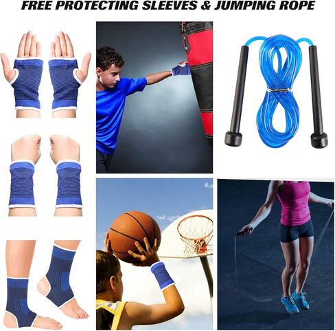 أكياس اللكم Odoland 10-in-1 غير مملوء بالأطفال ، كيس ثقيل للملاكمة ، قفازات اللكم 6 أوقية ، مجموعة من كرات الانعكاس 3 كرات ، وأكمام واقية من الكاحل اليدوي للكاراتيه ، Muay Thai ، MMA ، MMA in Kuwait