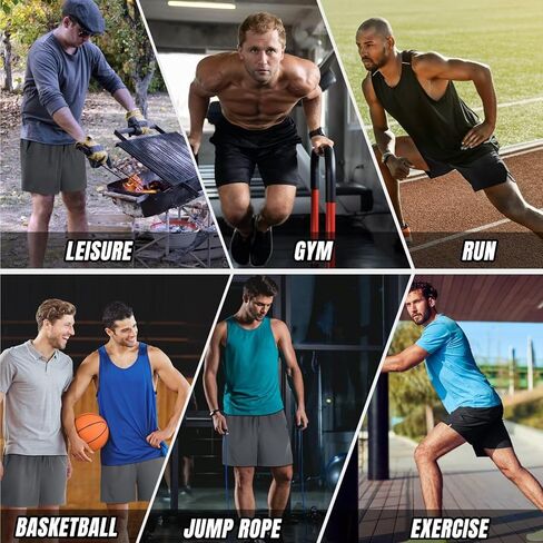 3 Pack Men's Athletic Running Shorts 5 Inch Gym Workout Shorts Quick Dry Active Sports Shorts with Zip Pockets(Black,Dark Gray,Navy,XL) in Saudi Arabia