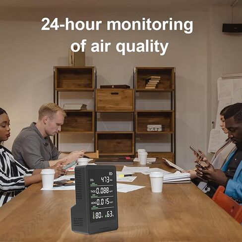 شاشة 5 في 1 جودة الهواء الداخلية ، مراقبة جودة الهواء ، CO2 ، CO2 ، TVOC ، HCHO ، رطوبة ودرجة الحرارة عداد الجسيمات ، للمنزل ، المكتب ، المدرسة ، الفندق ، السيارة ، الأسود in Saudi Arabia