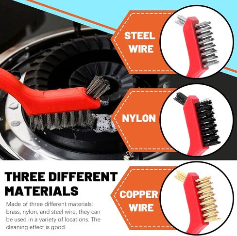 مجموعة فرشاة الأسلاك تانستيك 10pcs ، وتشمل فرشاة سلك خشب من الفولاذ المقاوم للصدأ/الكربون ، ونايلون/النحاس/النحاس/الفولاذ المقاوم للصدأ مع مقبض بلاستيكي ، وفرشاة سلك الحفر مع 1/4 "سداسي سداسي لإزالة صدأ الطلاء in Kuwait