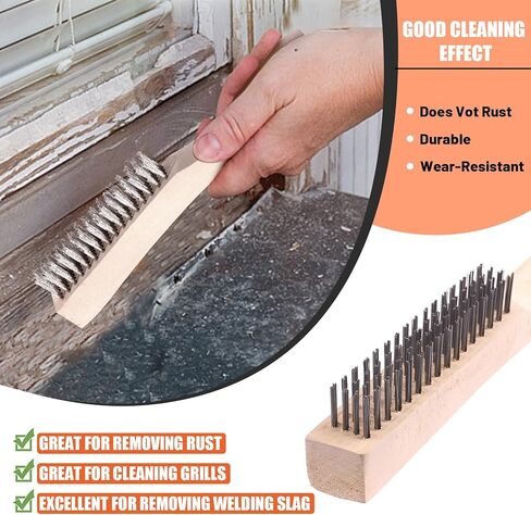 مجموعة فرشاة الأسلاك تانستيك 10pcs ، وتشمل فرشاة سلك خشب من الفولاذ المقاوم للصدأ/الكربون ، ونايلون/النحاس/النحاس/الفولاذ المقاوم للصدأ مع مقبض بلاستيكي ، وفرشاة سلك الحفر مع 1/4 "سداسي سداسي لإزالة صدأ الطلاء in Kuwait