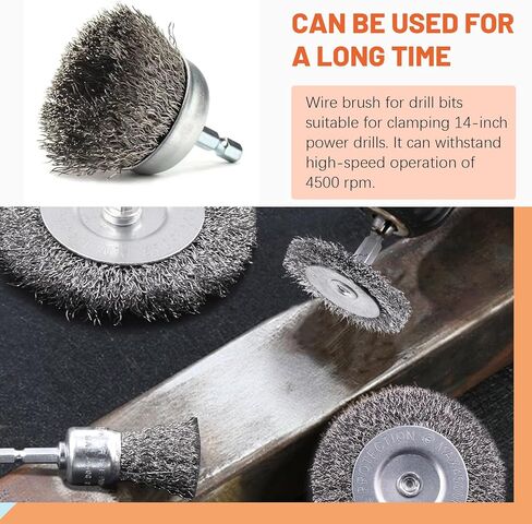 مجموعة فرشاة الأسلاك تانستيك 10pcs ، وتشمل فرشاة سلك خشب من الفولاذ المقاوم للصدأ/الكربون ، ونايلون/النحاس/النحاس/الفولاذ المقاوم للصدأ مع مقبض بلاستيكي ، وفرشاة سلك الحفر مع 1/4 "سداسي سداسي لإزالة صدأ الطلاء in Kuwait