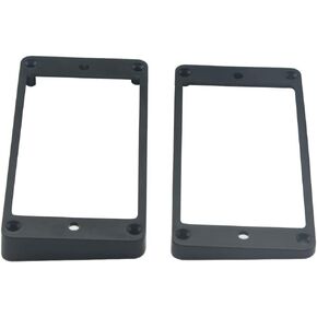 Black Plastic Neck and Bridge Humbucker Pickup Mounting Ring, Curved Frame for LP Style Guitar, Set of 2