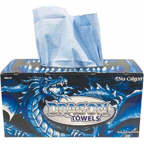 Nu-Calgon 4162-01 (100 ct. Box) Dragon Towels, Blue, 12" x 12.5"