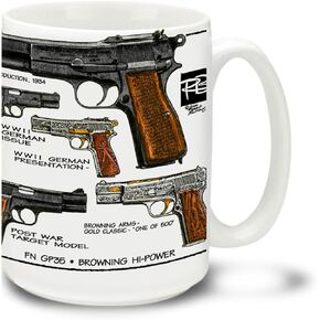 Cuppa Second Amendment Rights 15-Ounce Coffee Mug with Browning Hi-Powers