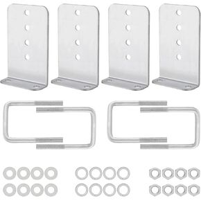 8" L-Type Boat Trailer Bunk Brackets，Galvanized Steel L-Shape Bunk Board Kits Suitable for 3x3 Crossmembers，4 Pack