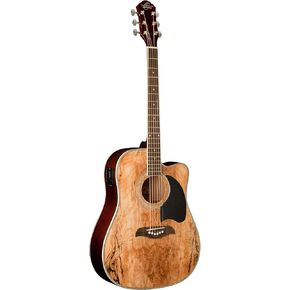 Oscar Schmidt OG2CESM Select Spruce Mahogany Dreadnought Acoustic-Electric Guitar - Spalted Maple