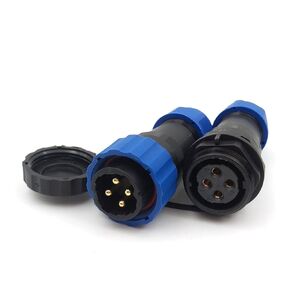 SD20 4 pin Waterproof Connector, IP67 Aviation Electrical AC DC LED Heavy Industrial 25A 380V AWG9 Plug Socket (Inline Docking)