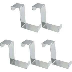 Bivethoi 5 Pcs Over The Door Hooks,Z-Shaped Reversible Sturdy Hanging Hooks Dual Head Fits 1" and 2" Door Widths, Single Hanger Hook for Drawer, Closet, Cupboard, Kitchen