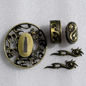 Japanese Samurai Sword KOSHIRAE – TSUBA FUCHI KASHIRA MENUKI 68-85