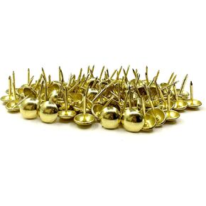 11mmx17mm Antique Upholstery Tacks Gold Furniture Nails Pins for Upholstered Furniture Cork Board Wooden Furniture Decorative DIY Projects 100Pcs (Gold, 7/16")