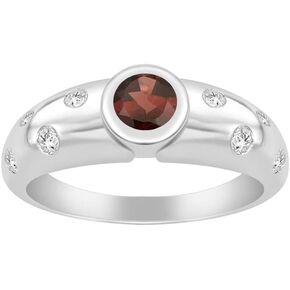 Solid 925 Sterling Silver Round 5mm Your Choice Gemstones Natural Birthstones Women Promise Rings GIFT FOR HER