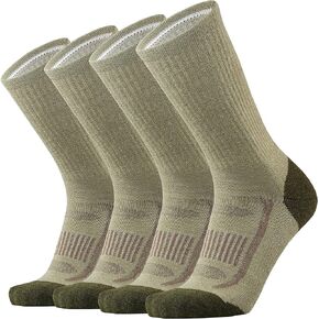 KMM Men's Merino Wool Cushion Crew Socks Moisture Wicking Control Medium Weight Warm for Outdoor Hiking Hike Trail Cycling(Green XL)