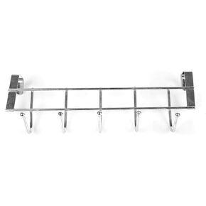 Door Hooks Stainless Steel Door Hanger for Hanging Clothes Towels Bathrobe Hat, Bathroom Over The Door Towel Rack 5 Hooks