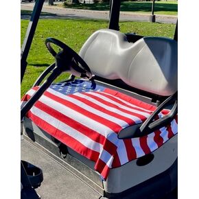 | Microfiber Golf Cart Seat Cover | American Flag Design | Lightweight Golf Blanket | Portable | Sports | Golf Accessories | Club Car | EZGO