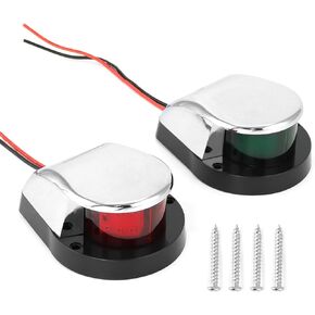 QWORK LED Boat Navigation Light – 1 Pair Marine Navigation Bow Light for Pontoon and Small Boat with IP67 Waterproof Rating, Red & Green