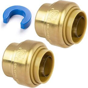 12-Pack 1/2" Push to Connect End Cap for PEX, Copper, CPVC Pipe, Brass Plumbing Fitting with Upgraded Stiffener with Disconnect Clip