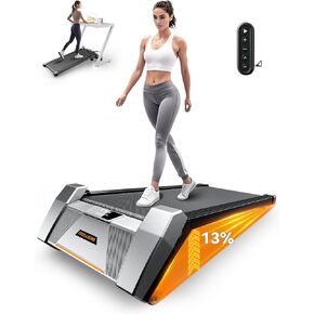 Walking Pad with Auto Incline, 13% BESTGOD Under Desk Treadmill for Home Office 450LBS Weight Capacity, 2.5HP Incline Walking Pad with Remote Control and LED Display